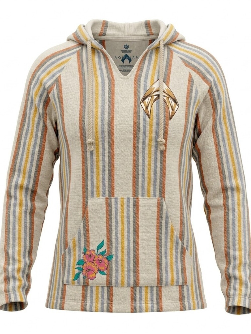 Aquaman Warner Bros Studio Tour Hollywood Baja Hoodie Striped Womens XS NWOT